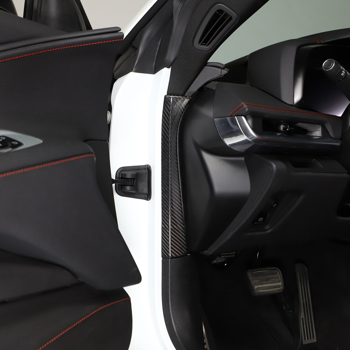 Real Carbon Fiber Inner Interior Door Pillar Trim For Corvette C8 2020+ 2