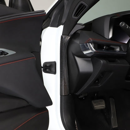 Real Carbon Fiber Inner Interior Door Pillar Trim For Corvette C8 2020+ 2