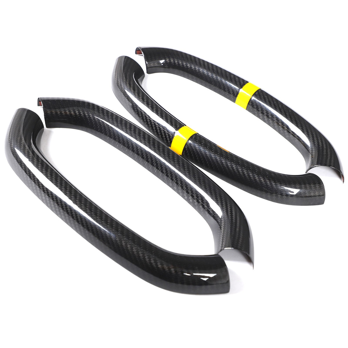 Yellow Top Real Carbon Fiber Steering Wheel Cover Trim For Corvette C8 20+ 20