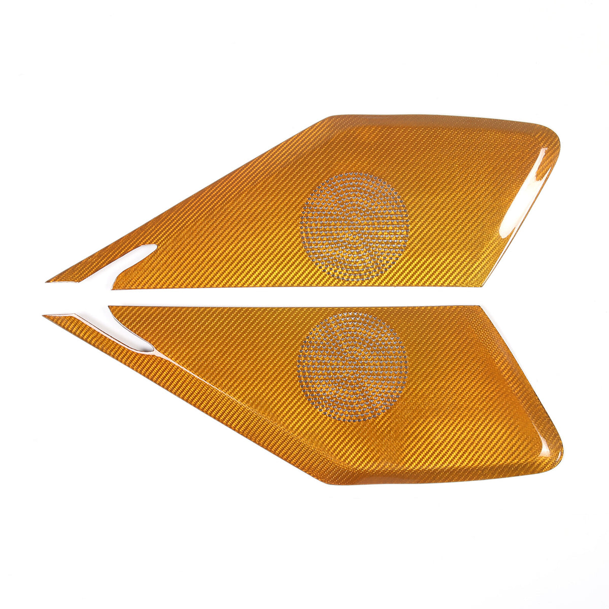Yellow Real Carbon Fiber Door Sound Speaker Cover Trim For C8 Corvette 1LT 2026 10