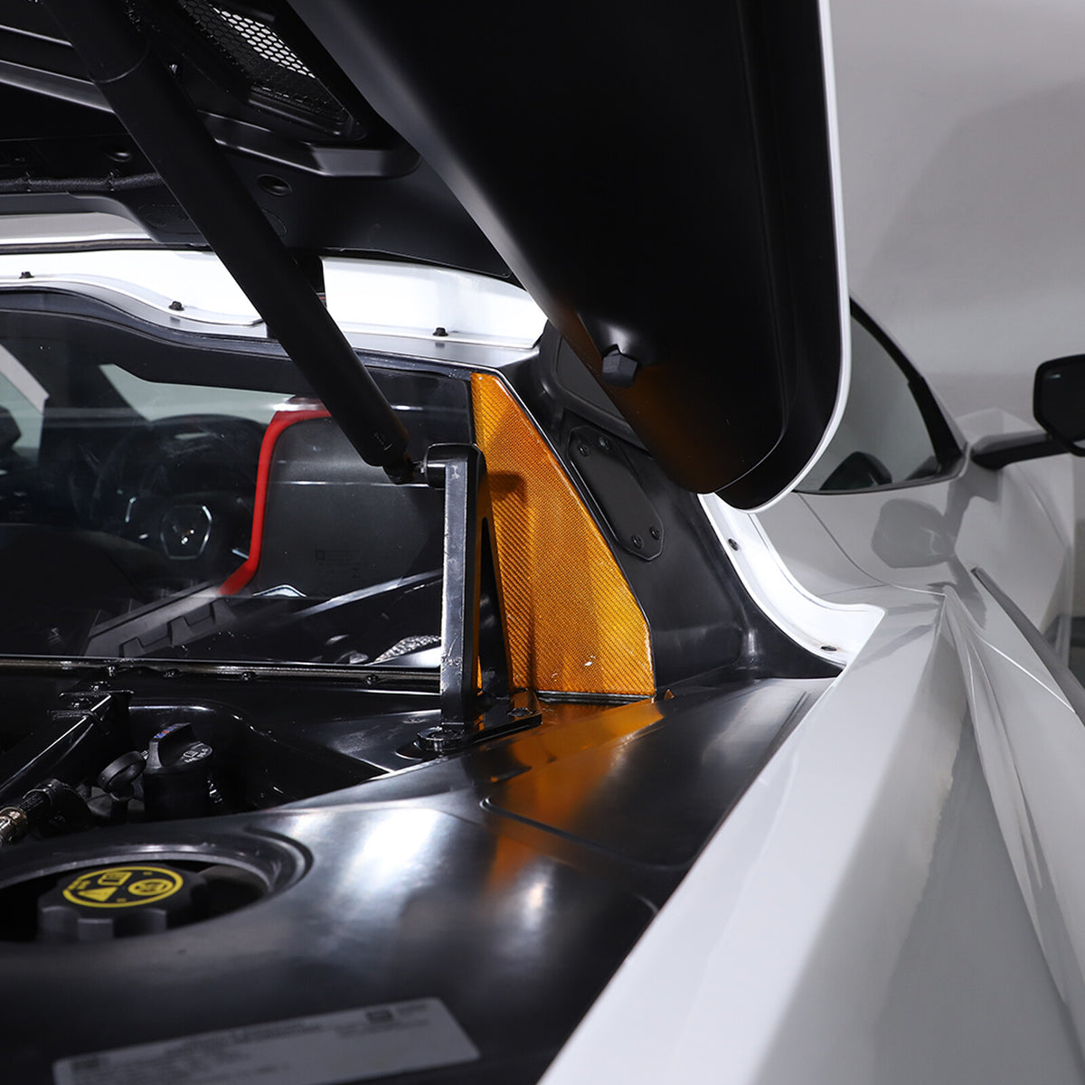 Yellow Carbon Fiber Rear Window Corner Cover Trim Frame For Corvette C8 20-26 6