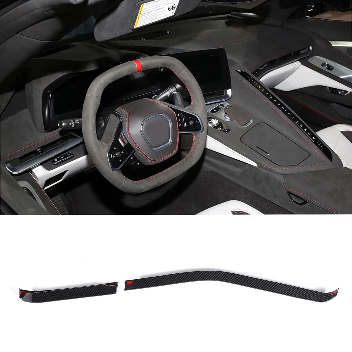 Carbon Fiber ABS Dashboard Side Air Vent Trim Cover For Corvette C8 2026+ 2