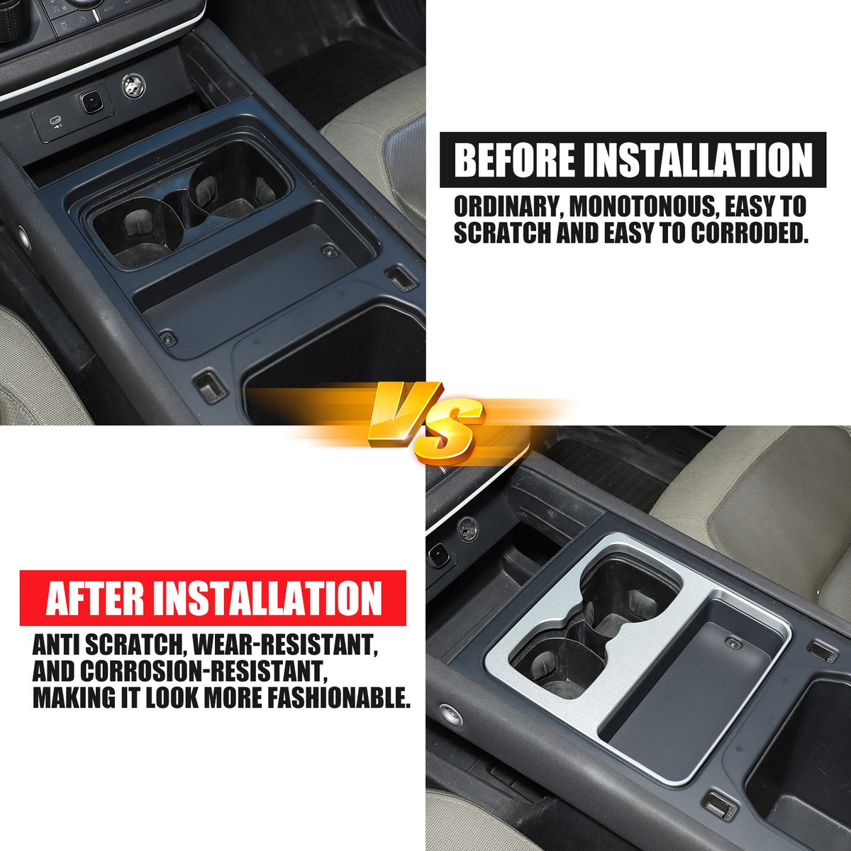 Silver Aluminum Cup Holder Elevation Pad Trim For LR Defender L663 2020-2021 14