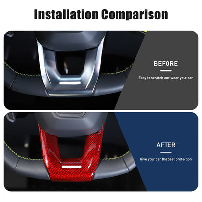 Red Real Carbon Fiber Steering Wheel Trim For Lamborghini Urus/Urus SE 2018-2023 8