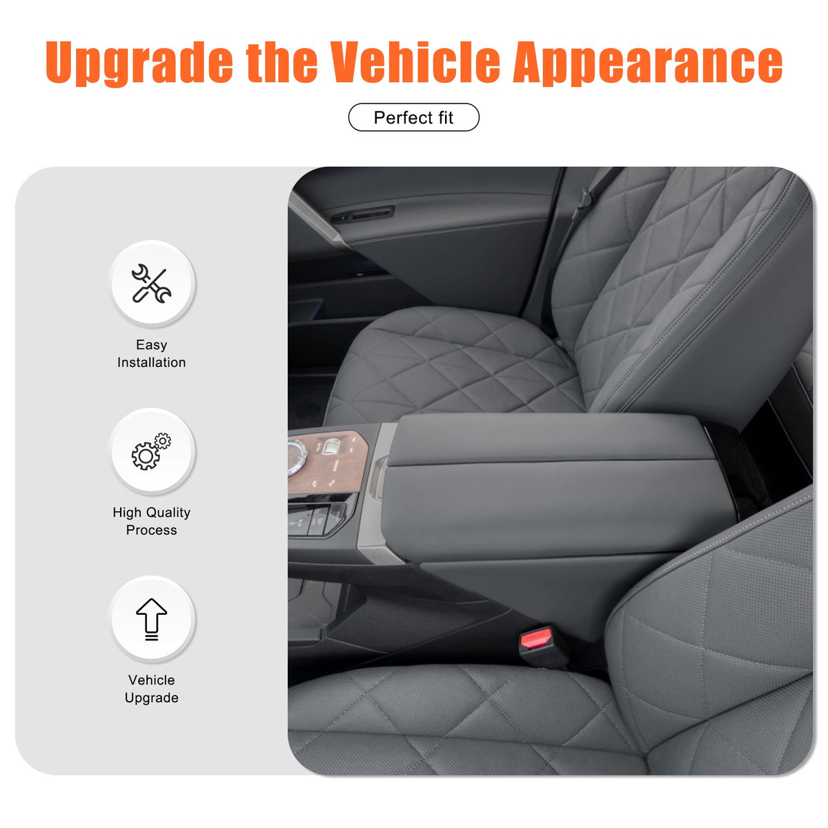 ABS Carbon Fiber Center Armrest Box Cover Trim For BMW iX I20 2022-2024 19