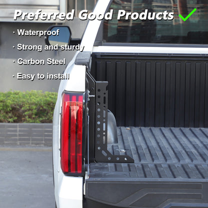 Black Steel L-Shaped Truck Bed Reinforcement Bracket For Toyota Tundra 2022+ US 3