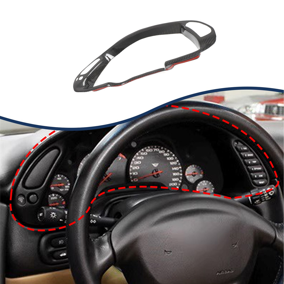 Real Carbon Fiber Instrument Panel Cover Trim Frame For Corvette C5 1998-2004 11