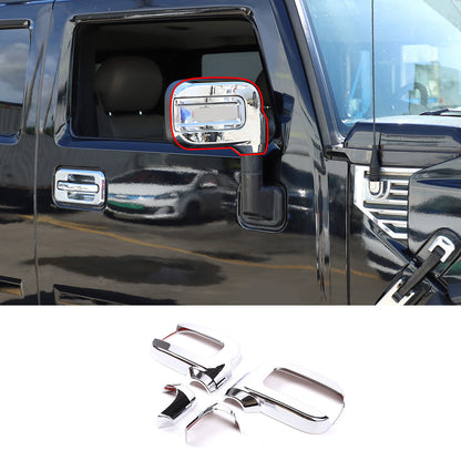 Chrome ABS Side View Mirror Shell Protect cover Trim 10Pcs For Hummer H2 03-09 7