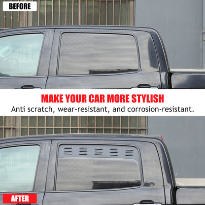 ABS Carbon fiber Rear Window Louver Shutter Cover Trim For Toyota Tundra 2014-21 3