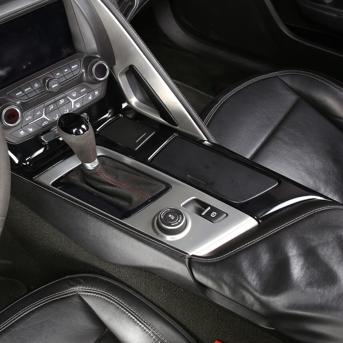 Glossy Black Interior Gear Shift Panel Cover For Corvette C7 2014-2019 6