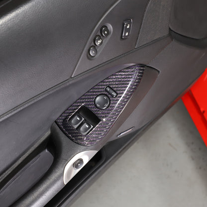 Real Carbon Fiber Window Lift Switch Button Trim Frame For Corvette C6 2005-2013 21