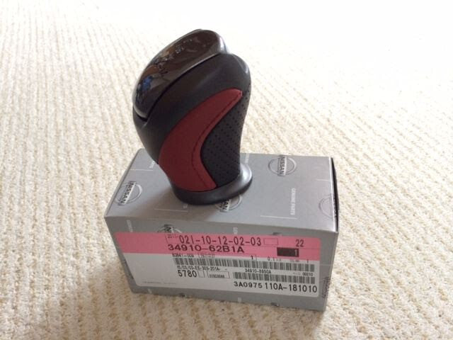 NISSAN NISMO Genuine R35 GTR GT-R Shift Lever Knob Red Black Leather OEM 4