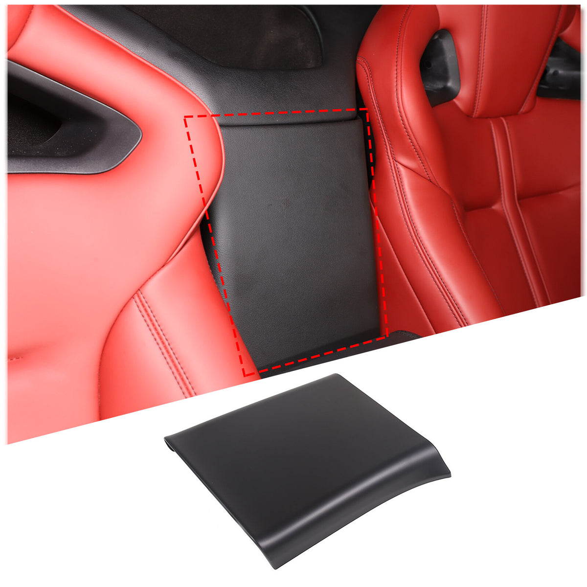 Matte Black ABS Center Conosle Back Trim Cover For Jaguar F-TYPE Coupe 2013-2024 3