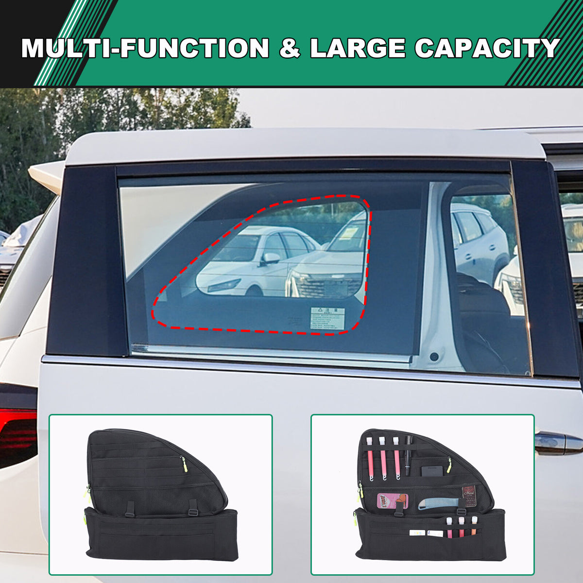 Black Rear Trunk Right Side Storage Bag Organizer For Honda Odyssey RB3 2014-24 16