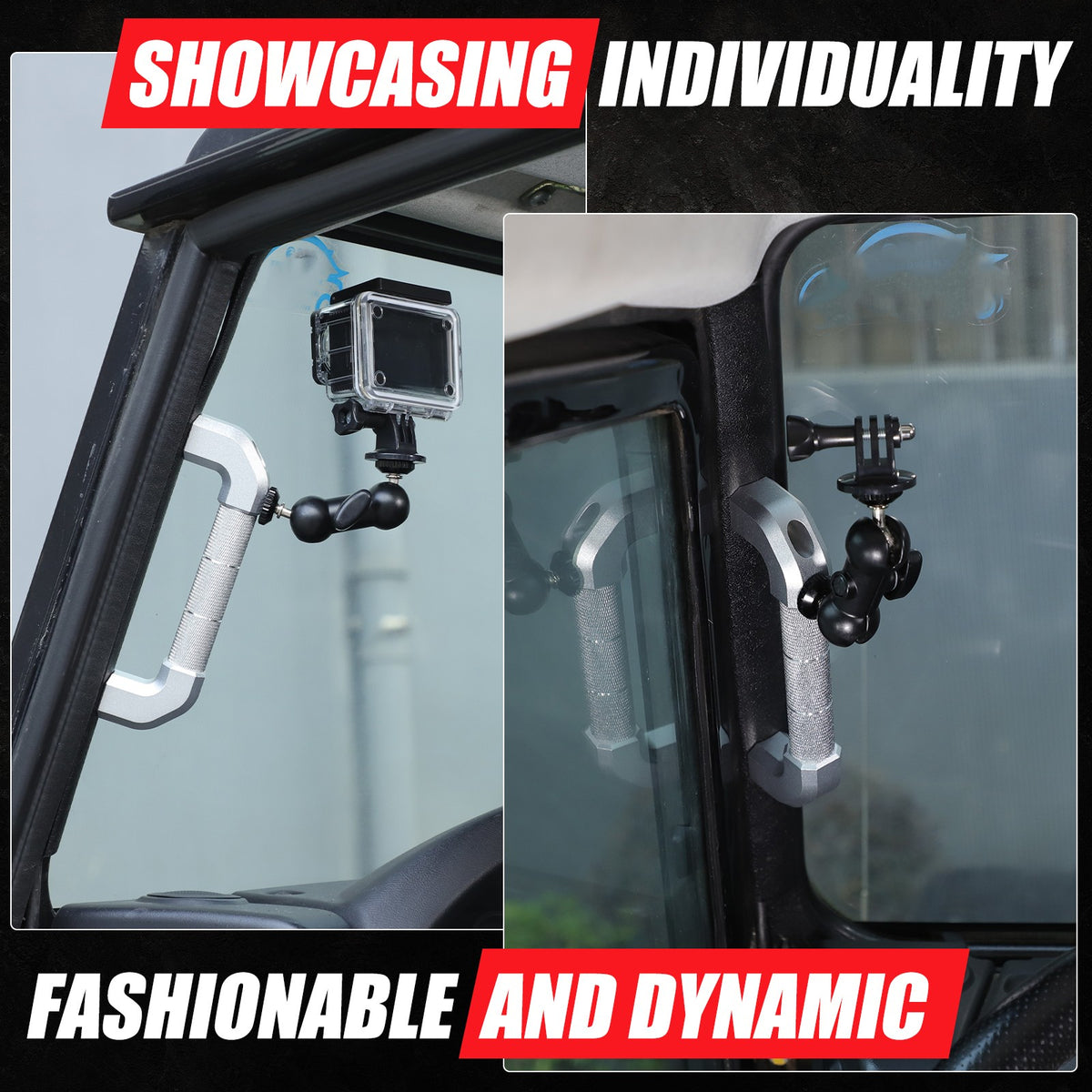 Silver Aluminum A-Pillar Handle W Cam Mount For LR Defender L316 2004-2018 8