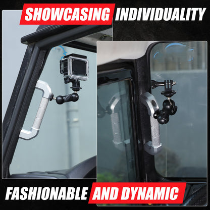 Silver Aluminum A-Pillar Handle W Cam Mount For LR Defender L316 2004-2018 8