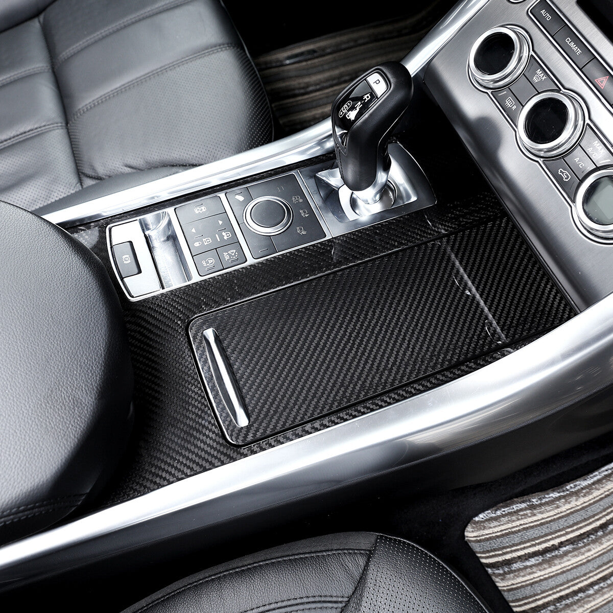 Real Carbon Fiber Gear Shift Panel Cover Trim for Range Rover Sport 2014-2017 5