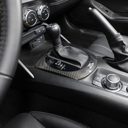 Real Carbon Fiber Center Console Gear Shift Panel trim Cover for Mazda MX-5 16+ 5