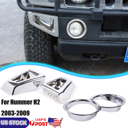 4x Chrome Front Bumper & Side Cover Trim Kit For Hummer H2 SUV SUT 2003-2009 US 1