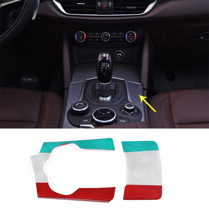 Tri-Color Real Carbon Fiber Center Cup Holder Trim For Alfa Romeo Stelvio 17-19 6