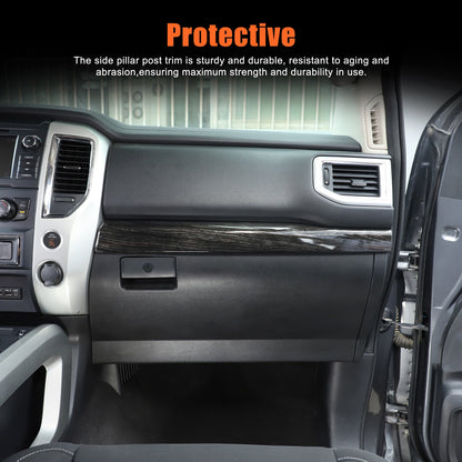Black Wood Grain ABS Glove Box Upper Trim For Nissan Titan 2016-2023 US 5