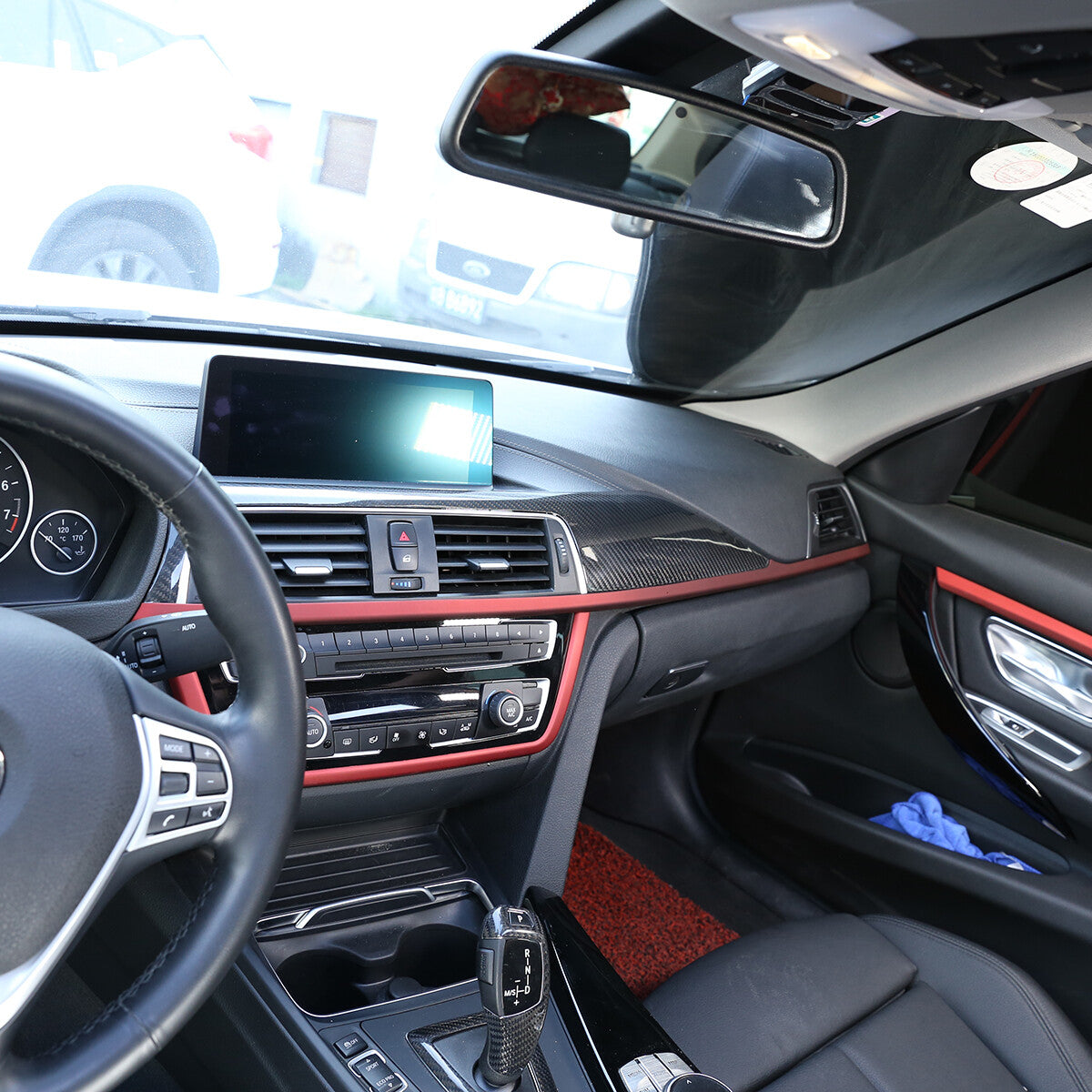 Real Carbon Fiber Interior Dashboard Center Trim for BMW 3 Series F30 F34 14-18 11