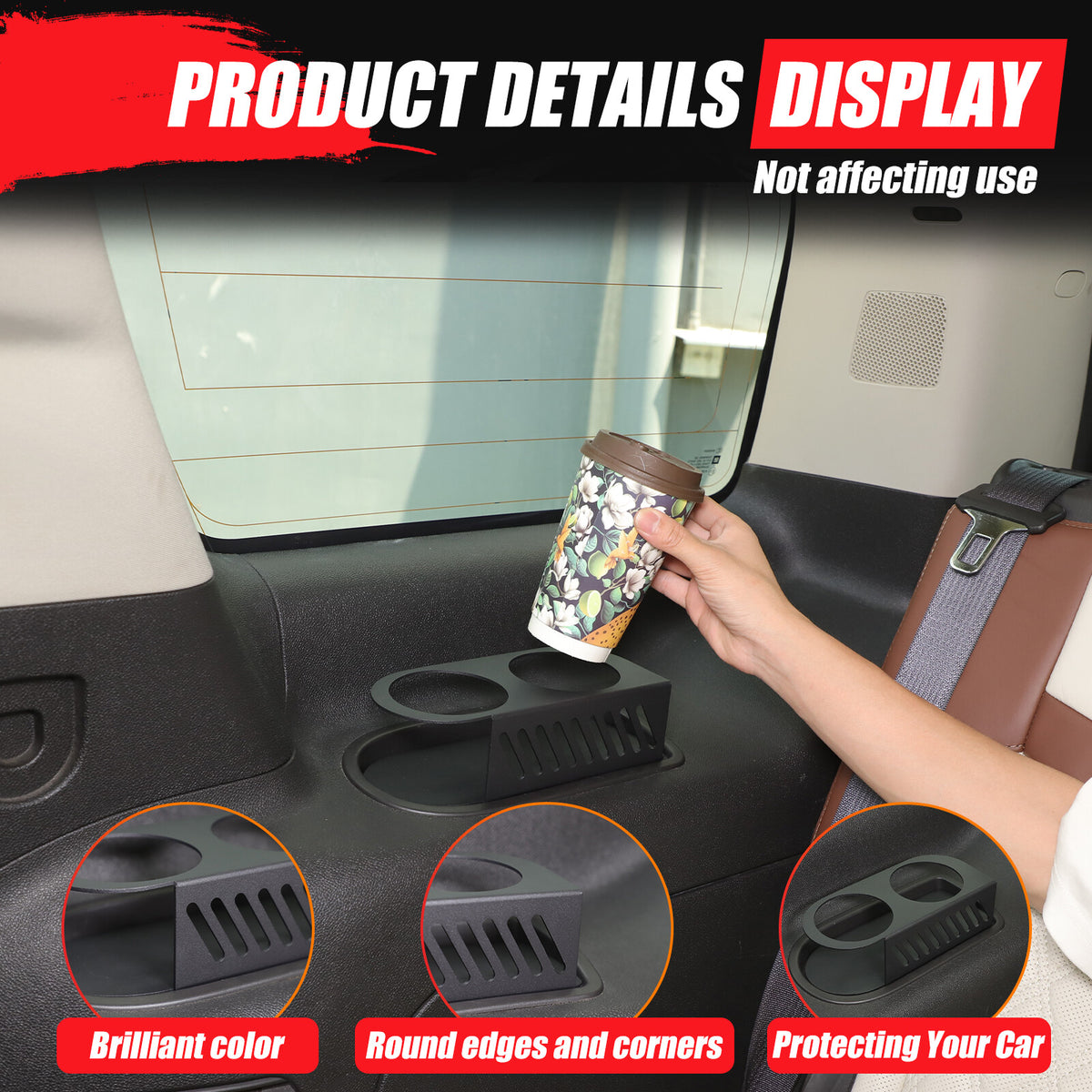 Aluminum Alloy Right Side Rear Cup Holder Trim For Cadillac Escalade 2007-2014 8
