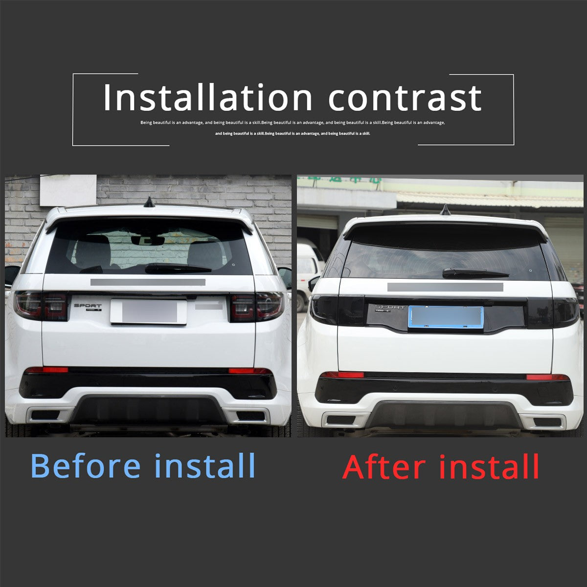ABS Smoked Blackout Tail Light Covers For Land Rover Discovery Sport 2020-2022 14