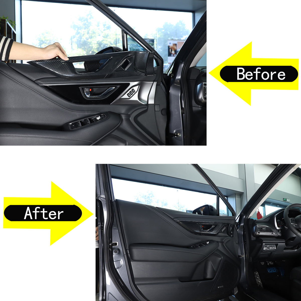 For Subaru Outback BT 2021-23 Carbon Fiber Inner Door Handle Cover Trim Frame US 2