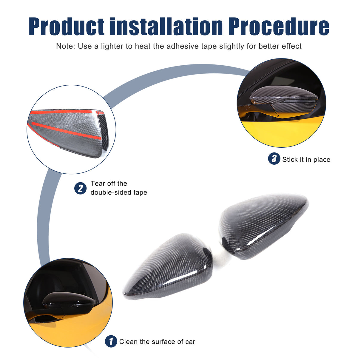 Real Carbon fiber Side Rear Mirror Cover Caps For Lotus EMIRA 2021-2025 8