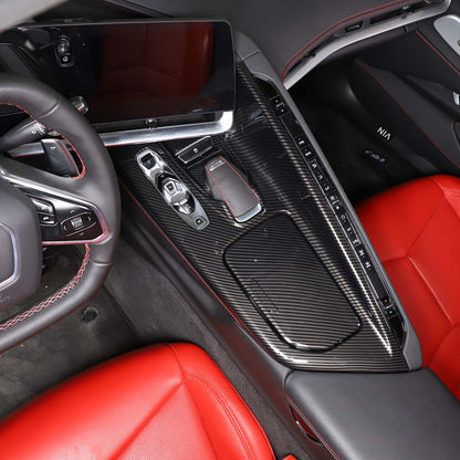 Carbon Fiber ABS Center Console Dashboard Panel Trim Kit For Corvette C8 20-25 18