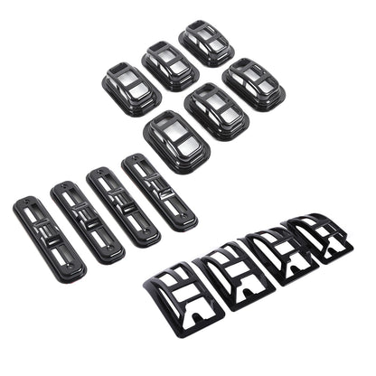 Glossy Piano Black Roof & Side Turn Signal Light Trim Set For Hummer H2 2003-09 2