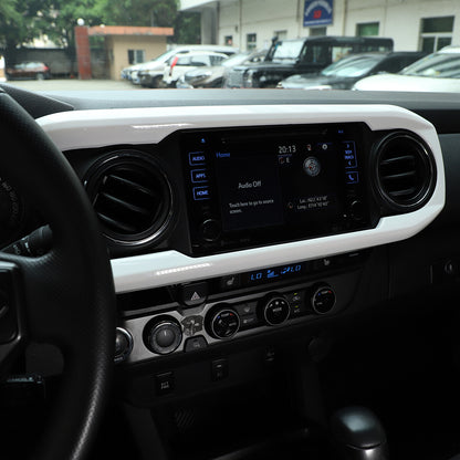 White ABS Dashboard Decoration U Shape Trim For Toyota Tacoma 2016-2023 11