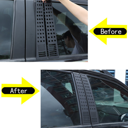 4PCS Black Window Center Pillar Panel Trim Cover (US Flag) For Ford Ranger 15-21 5