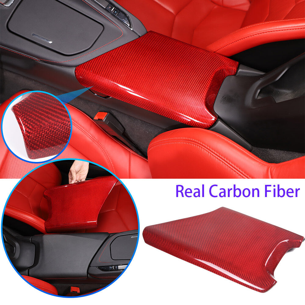 Red Real Carbon Fiber Interior Set Decor Trim Set for Corvette C8 Coupe 20-25 19