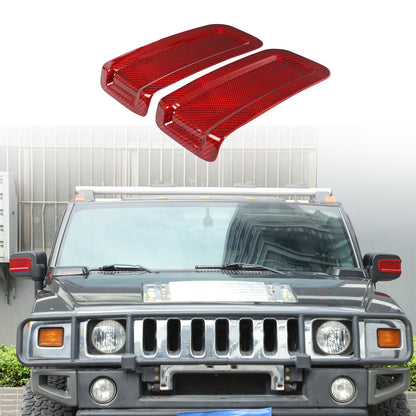 Red Real Carbon Fiber Exterior Rearview Mirror Groove Trim for Hummer H2 2003-09 9