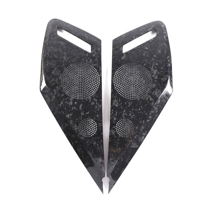 Forged Real Carbon Fiber Door Sound Speaker Cover Trim For 2020-26 C8 Corvette 6