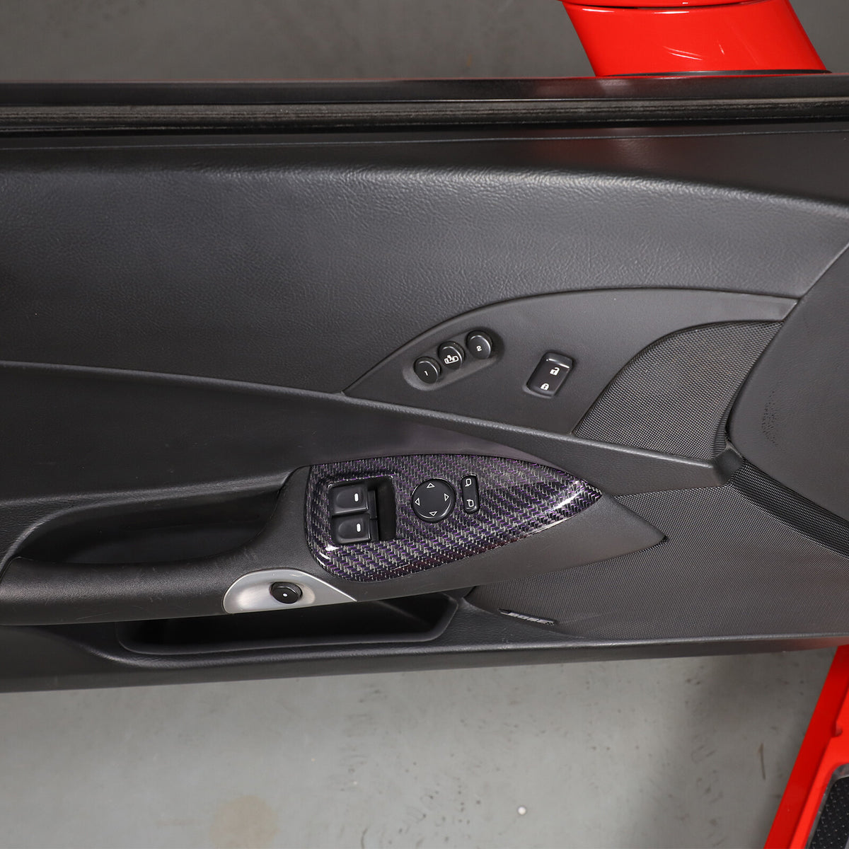 Real Carbon Fiber Window Lift Switch Button Trim Frame For Corvette C6 2005-2013 22