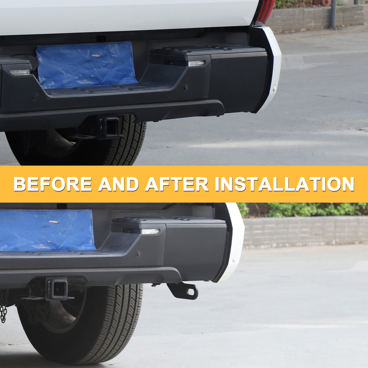 Black Rear Bumper Tow Hook Rescue Recovery Kits For Toyota Tundra 2022+ 23