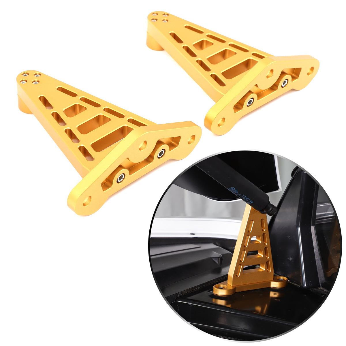 Yellow Aluminum Alloy Hydraulic Rod Base Replacement For Corvette C8 2020-2026 17