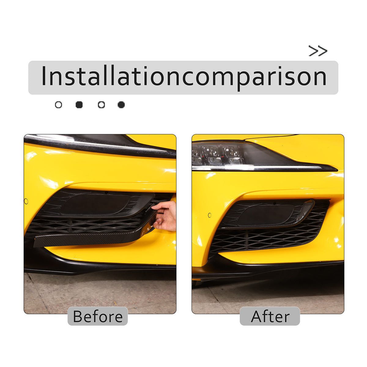 Carbon Fiber Style Front Bumper Side Grill Trim Cover Strip For GR Supra A90 19+ 12