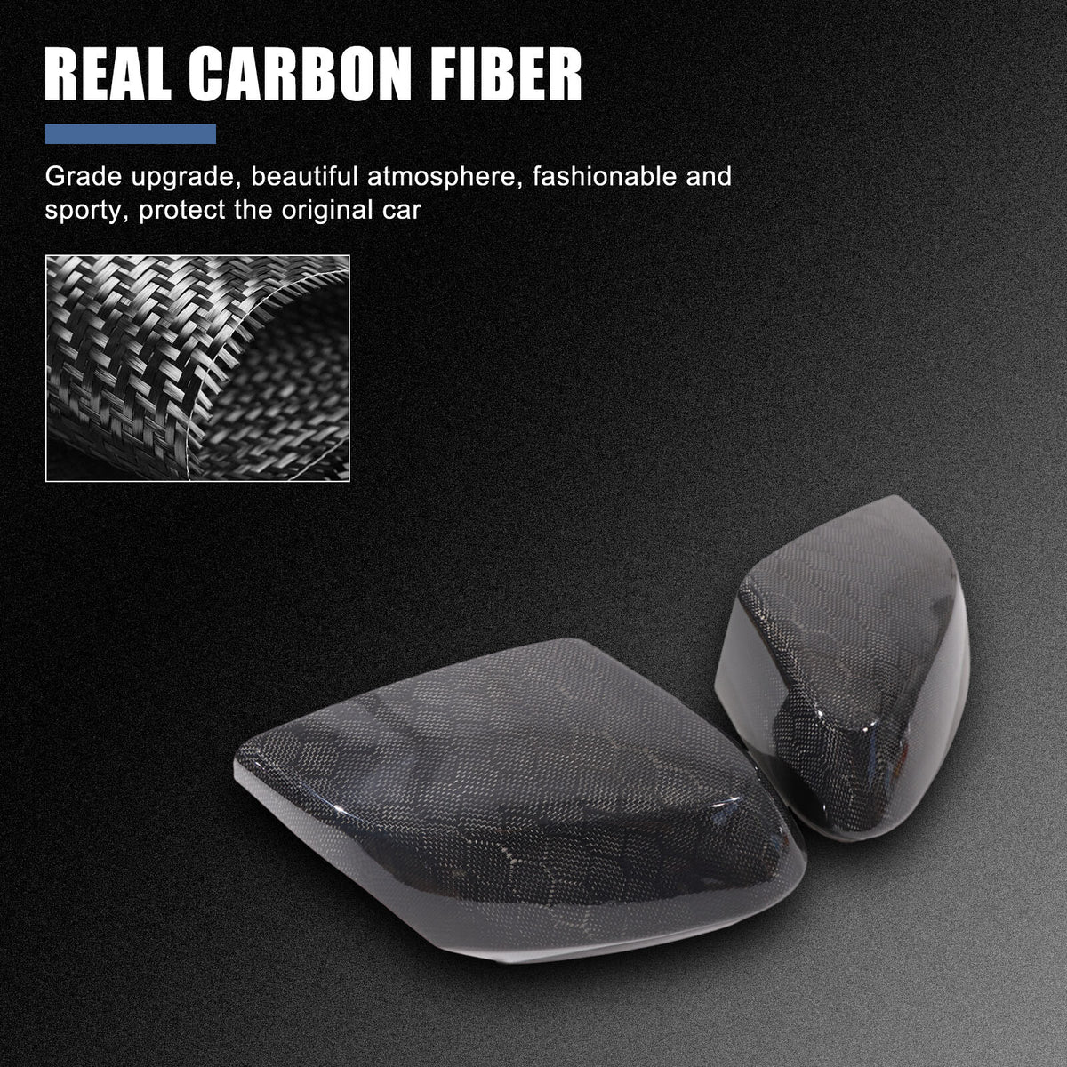 Honeycomb Real Carbon Fiber Side Mirror Cover Trim For Corvette C8 2020-2026 18