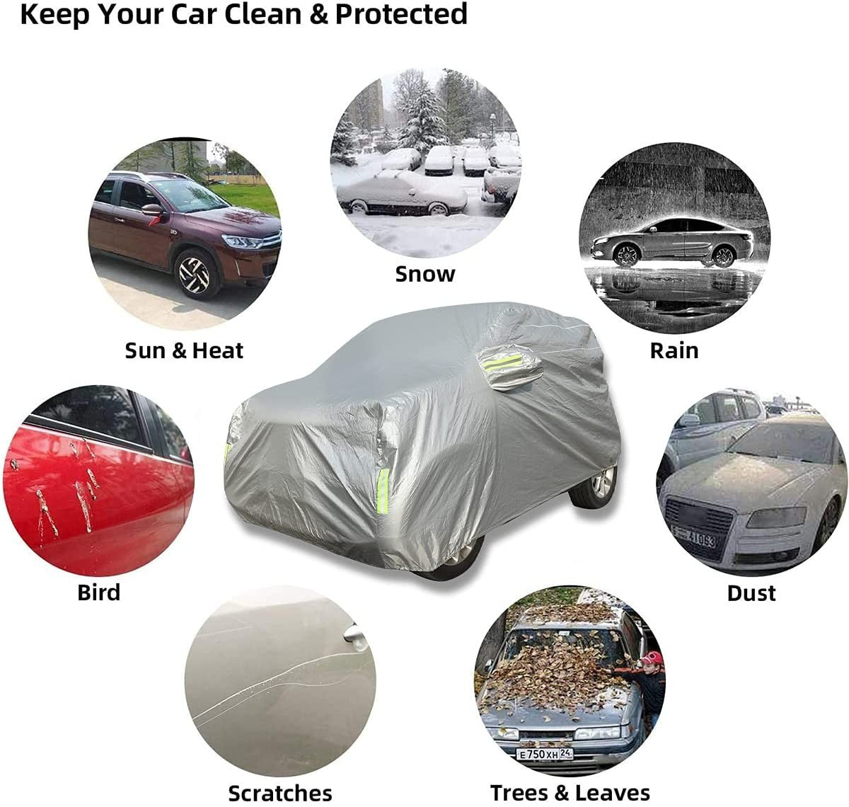 Car Protection Cover Waterproof Sun UV Snow Resistant For Mercedes-Benz smart 2