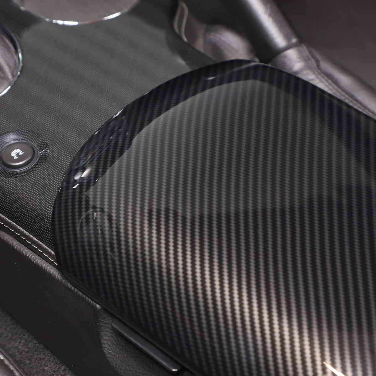 Carbon Fiber Style Armrest Box Console Cover Trim Fits For Corvette C6 2005-2013 5