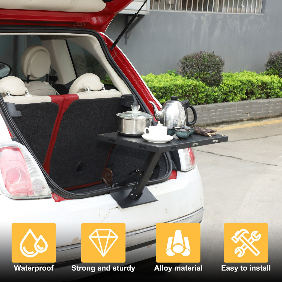 Car Camping Portable Trunk Lock Latch Table For Fiat 500 2009-2015 1