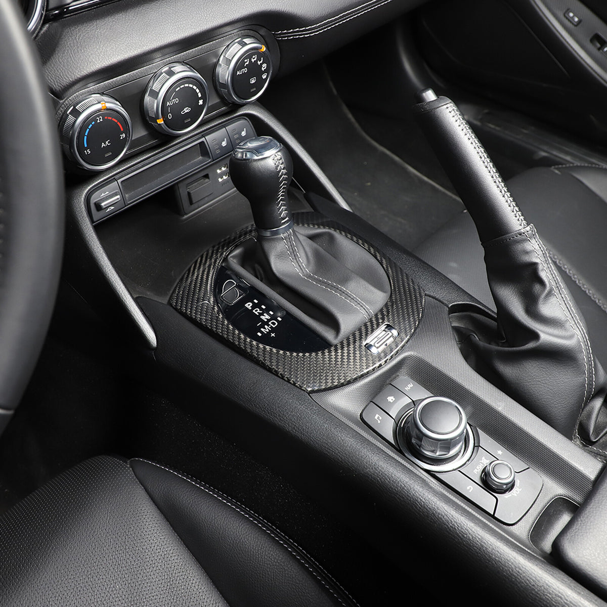 Real Carbon Fiber Center Console Gear Shift Panel trim Cover for Mazda MX-5 16+ 4