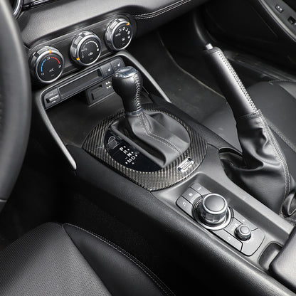 Real Carbon Fiber Center Console Gear Shift Panel trim Cover for Mazda MX-5 16+ 4