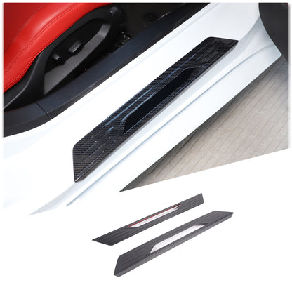 Real Carbon Fiber Scuff Plate Door Sill Cover Protector For Corvette C8 2020-26 3