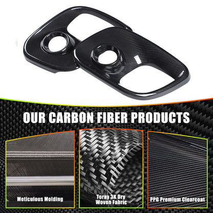 Real Carbon Fiber Front Fog Light Cover Trim For Fiat 500 Abarth 312 2017+ 4
