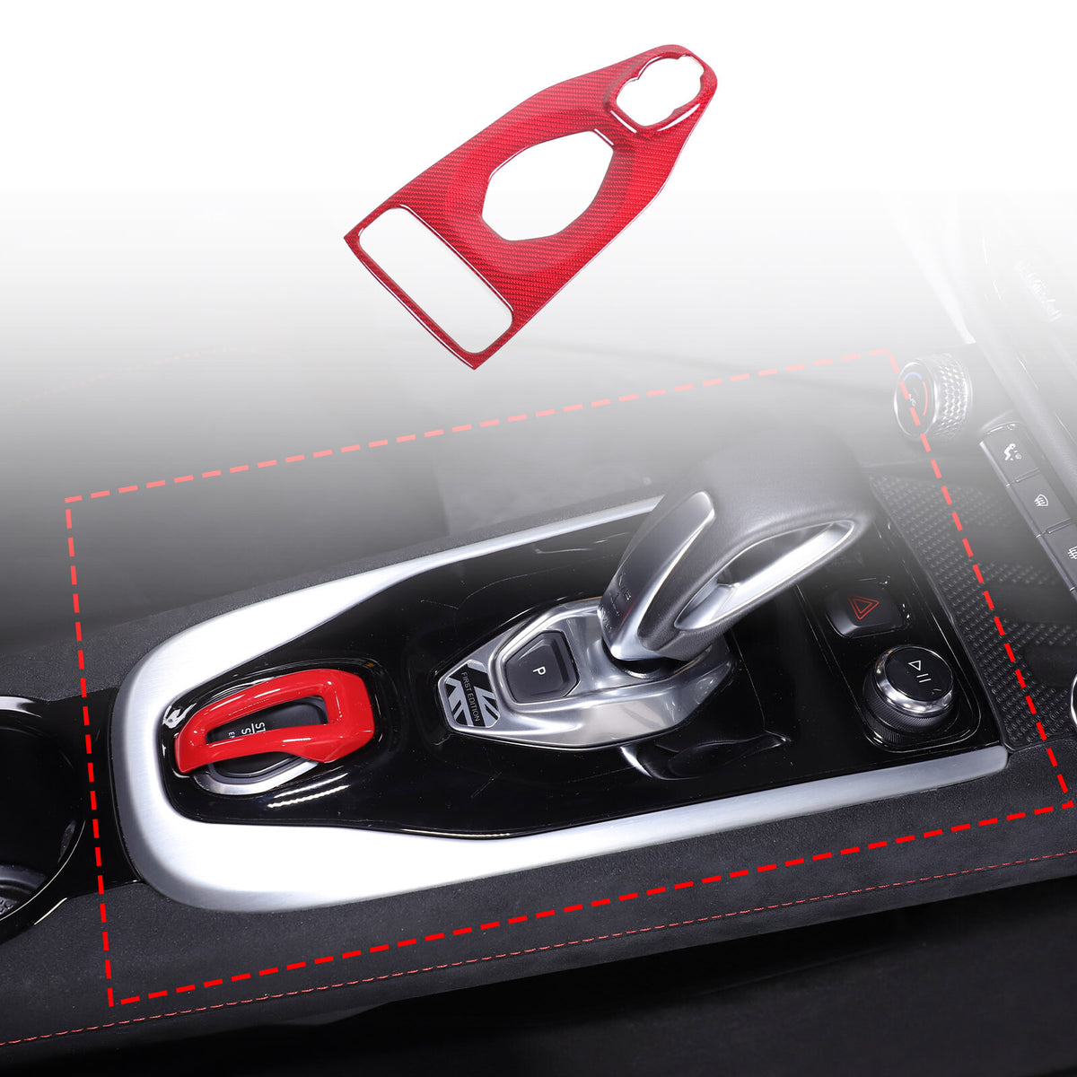 Red Real Carbon Fiber Interior Exterior Conosle Trim Cover For Lotus EMIRA 21-25 151